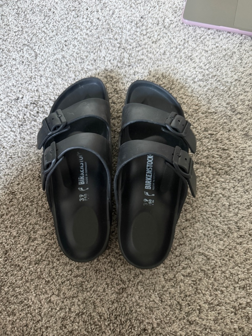 Birkenstock Black Two-Strap Slide Sandals